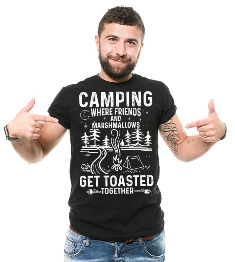 Outdoor Adventure Quotes Short - Men Short T-Shirt Funny Camping Quote